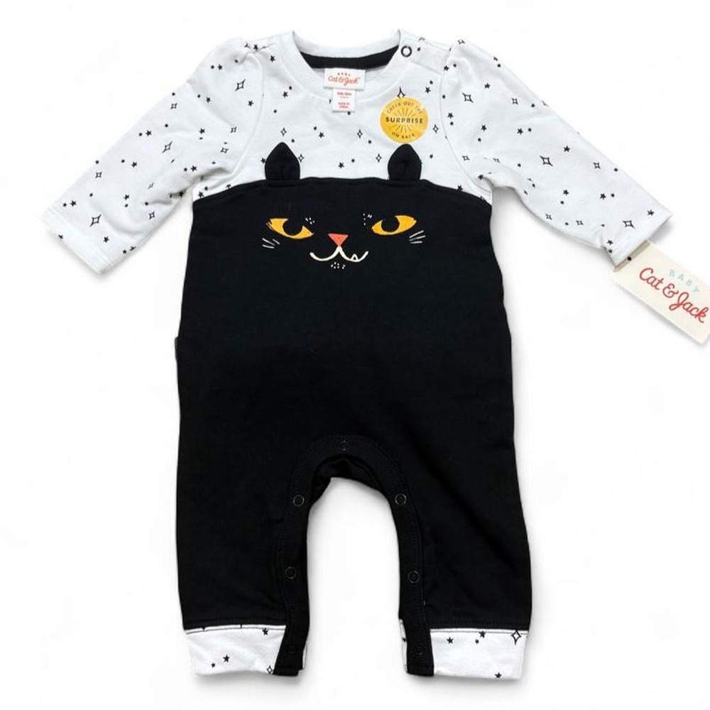 Spooky Kitty Ruffle Romper Whimsygoth Witchy Cat & Jack Halloween Newborn